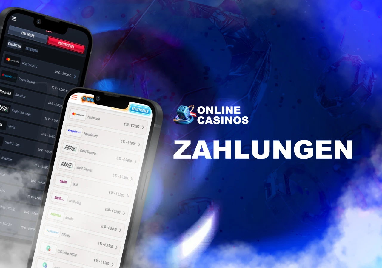 Unterstützte mobile Zahlungsarten für Ein- und Auszahlungen mit kurzen Bearbeitungszeiten